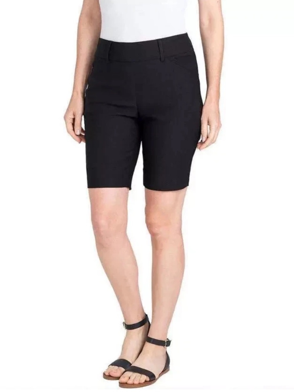 🌴 NWT Hilary Radley Sz XS Classic Black Bermuda Shorts STRETCHY Comfort!!